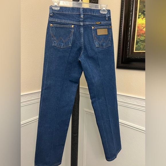 Vintage Wrangler Women’s Cowboy Cut Slim Fit Jeans 13MWZ Size 12R Dark Wash - Picture 3 of 4